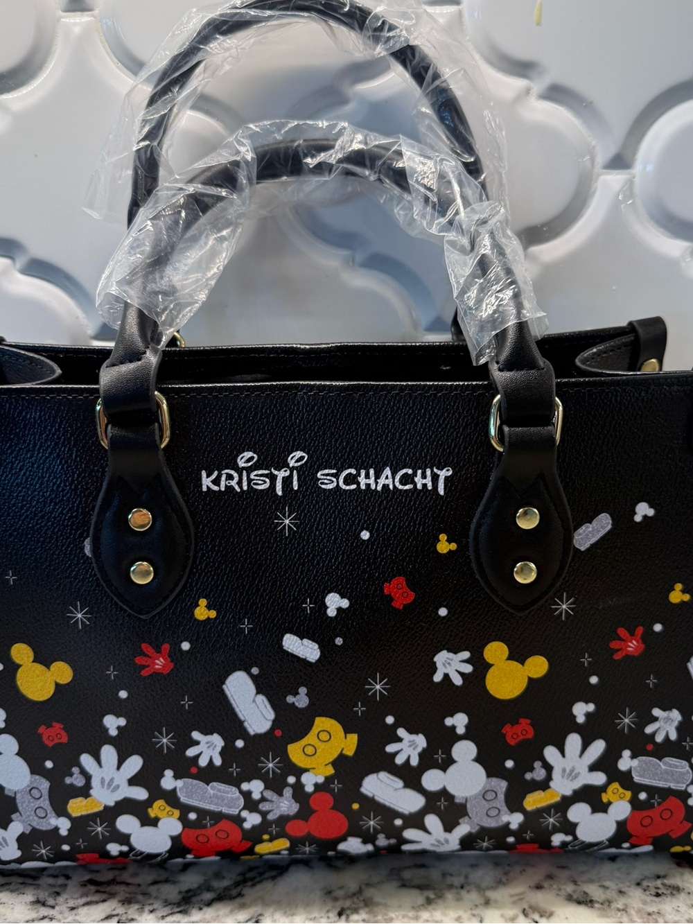 Disney Mickey Mouse Confetti Tote Bag - Fake Custom Name Option